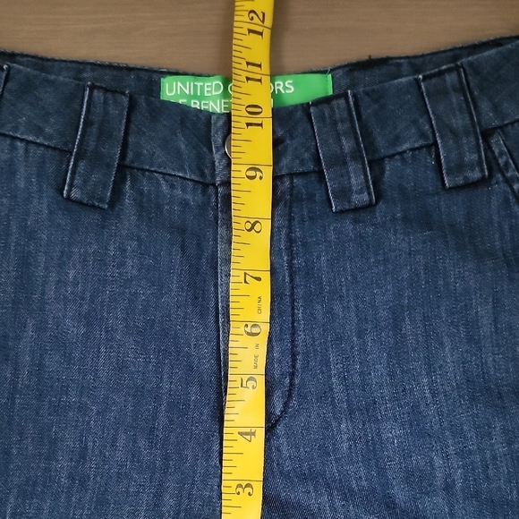 NWOT UNITED COLORS OF BENETTON 100% cotton  slant pockets bermuda denim shorts - Picture 11 of 12